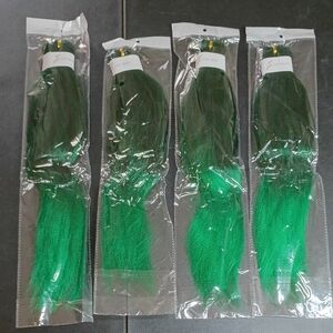Ubelecolor Emerald Green With Black Highlights Hair Extensions 4 Packs 14"